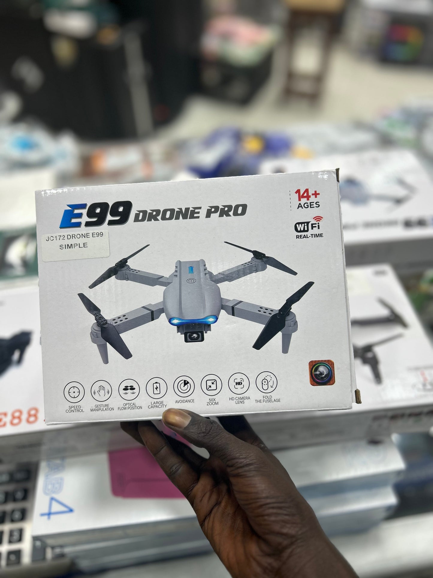 Drone E99 Pro JC172 - WiFi Temps Réel Caméra HD Zoom 50x Évitement Obstacles