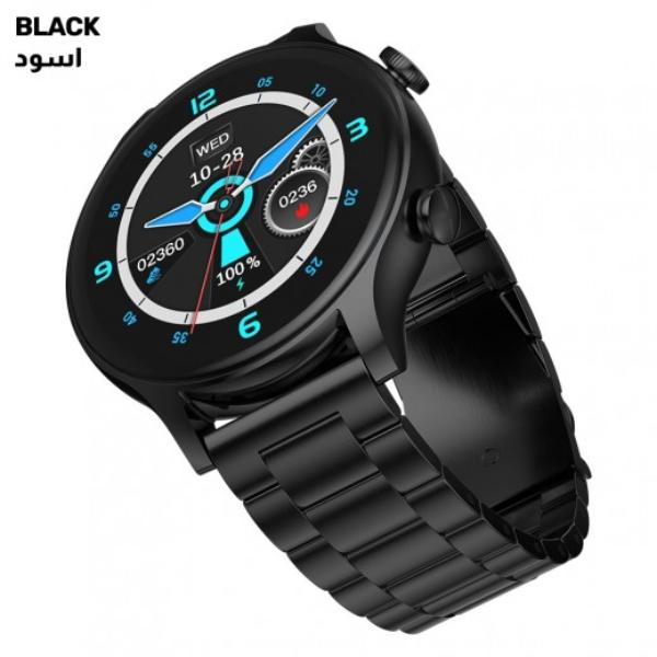 G-Tab GT6 – Montre Connectée Ronde Bracelet Acier Inoxydable – 3 Coloris (Noir / Steel / Gold)