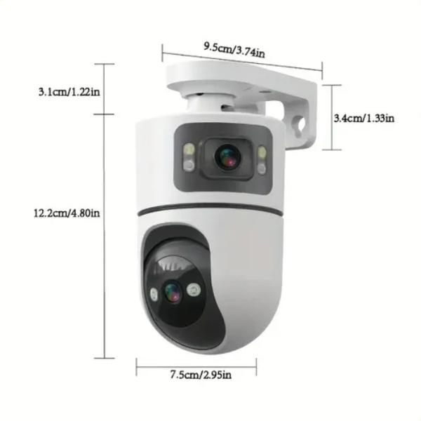 Lampe Caméra WiFi FS380L1 – Double Objectif 8MP PTZ Vision Nocturne Couleur App Mobile 2.4GHz