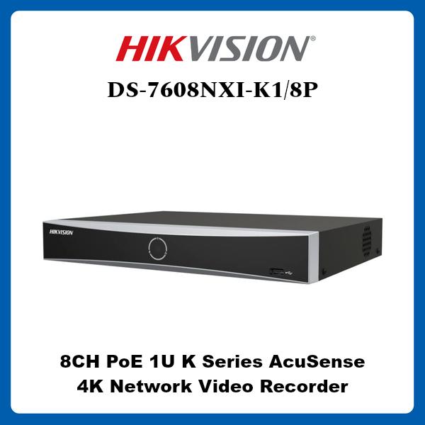Hikvision DS-7608NXI-K1/8P – NVR 8 Canaux PoE 4K AcuSense H.265+ Enregistreur Réseau IP
