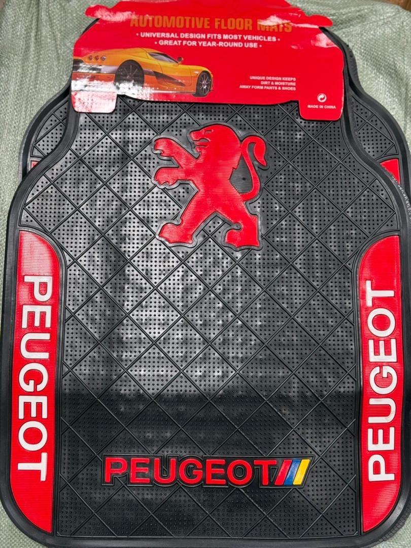 Tapis de Sol Peugeot Universels – Caoutchouc Premium Noir & Rouge
