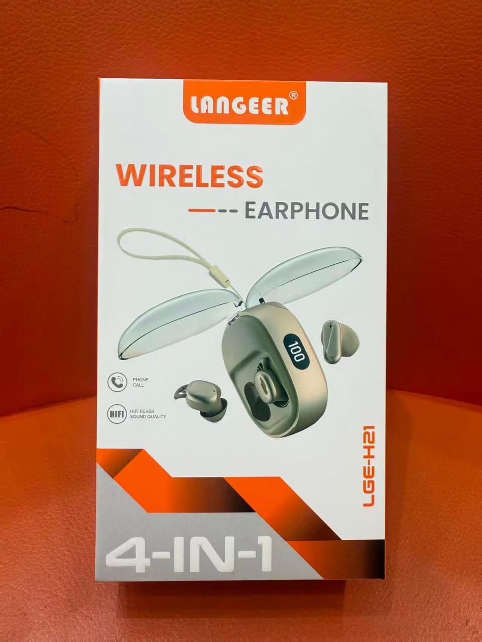 LANGEER LGE-H21 4-IN-1 Wireless Earphone – boîtier papillon avec affichage LED digital