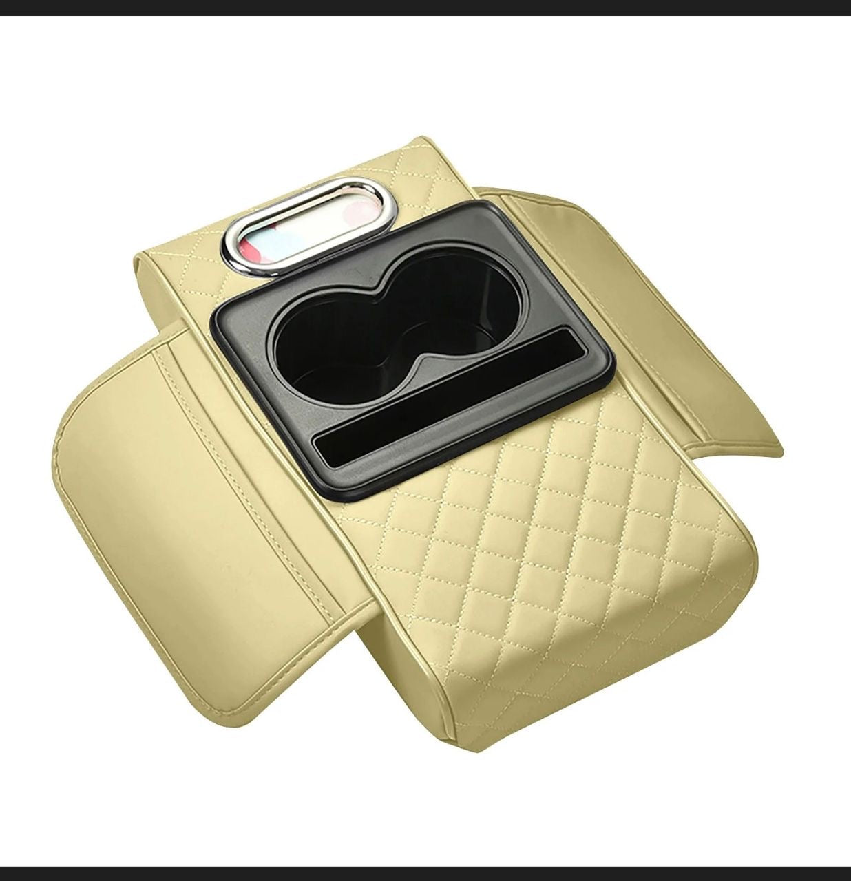 Accoudoir Central Voiture PU - Porte-Gobelets & Rangement Universel