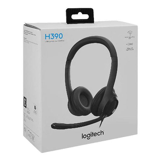 Logitech H390 – Casque USB Filaire Micro Anti-Parasite + Commandes Filaires (Noir)