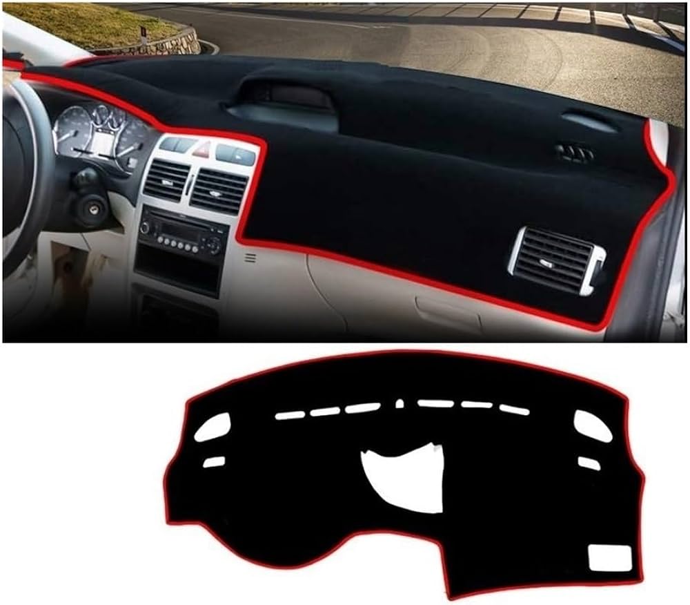 Tapis Tableau de Bord Peugeot 308 – Moquette Noire Bordures Rouges (2007)