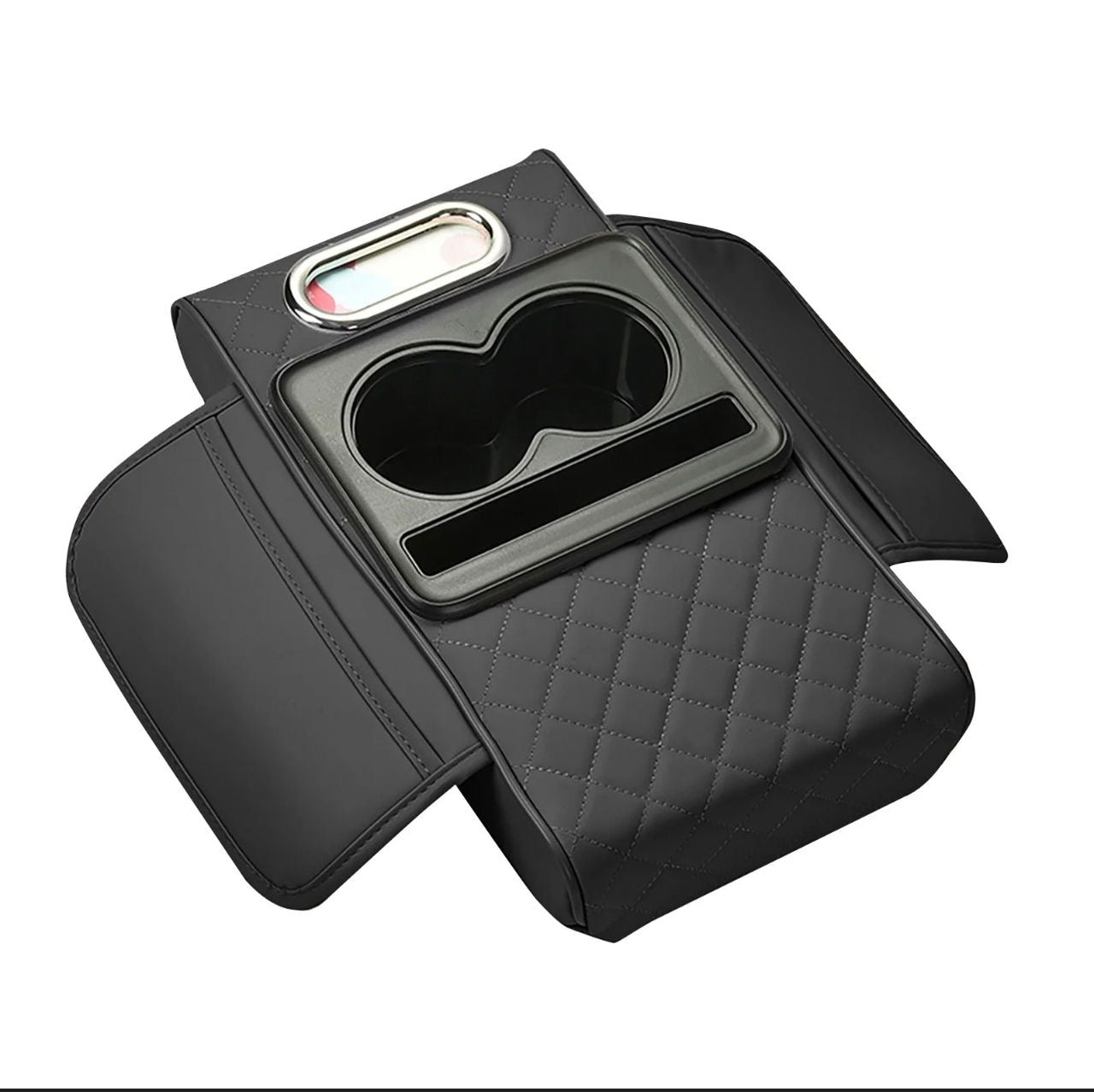 Accoudoir Central Voiture PU - Porte-Gobelets & Rangement Universel