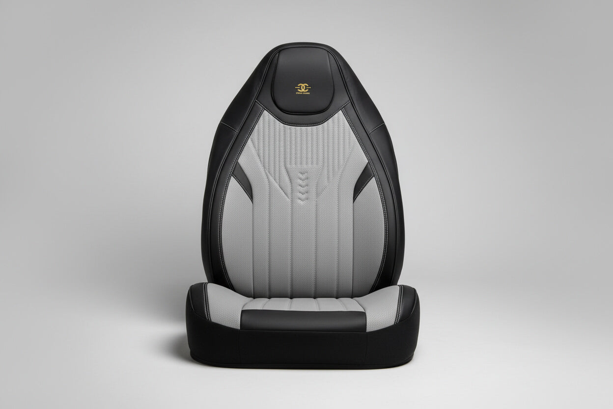 Housse de siège auto Luxe - Bicolore Noir & Gris - Confort Suprême