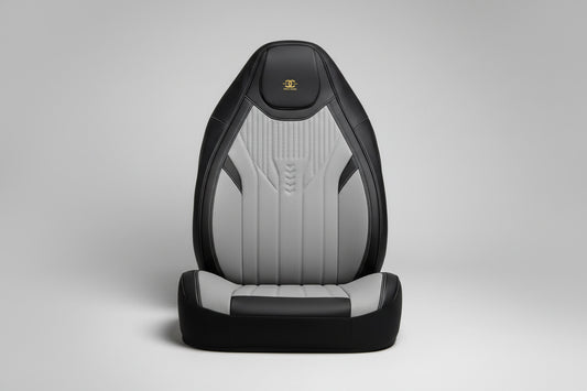 Housse de siège auto Luxe - Bicolore Noir & Gris - Confort Suprême