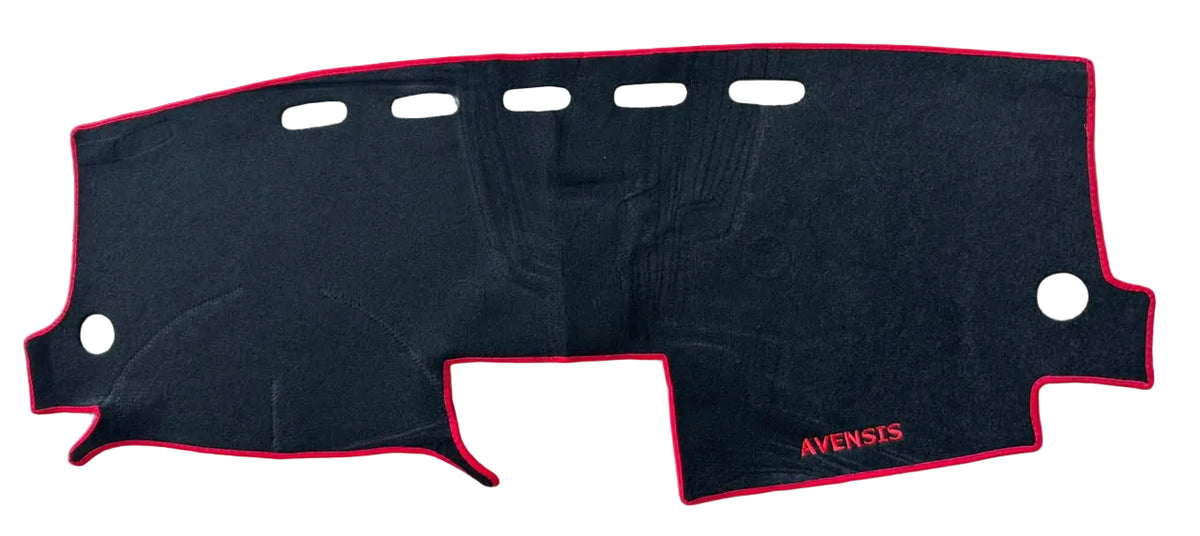 Tapis Tableau de Bord Toyota Avensis – Velours Noir Liséré Rouge Anti-Reflets