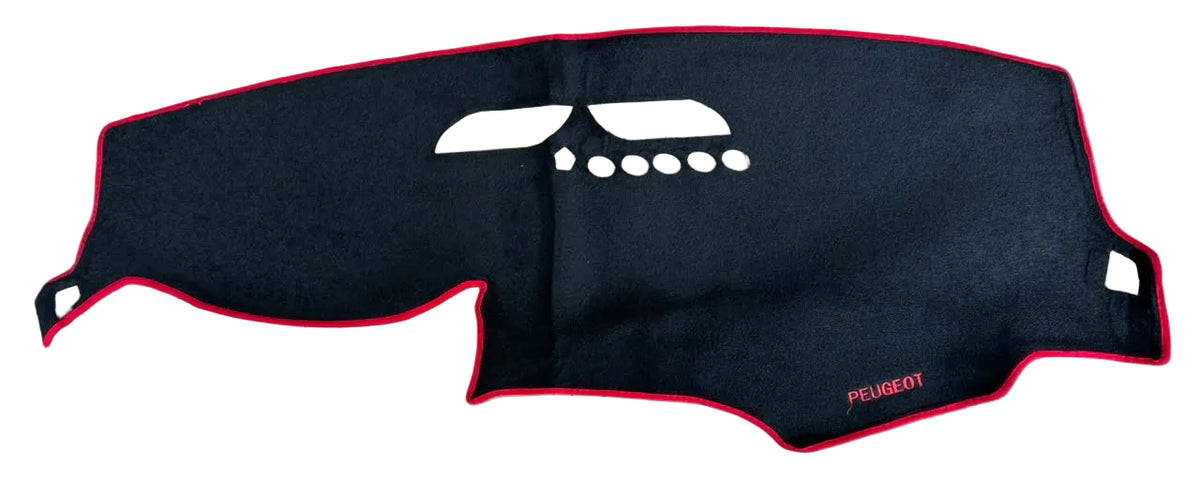 Tapis Tableau de Bord Peugeot 308 (2014-2020) – Velours Noir Liséré Rouge Anti-Reflets