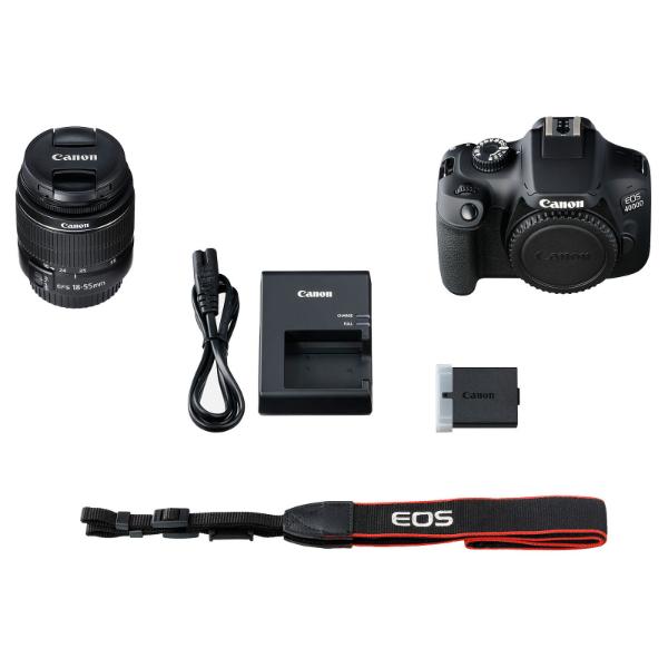 Canon EOS 4000D + EF-S 18-55mm f/3.5-5.6 III – Reflex APS-C 18MP Wi-Fi + Vidéo Full HD