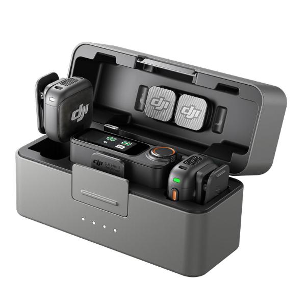 DJI Mic 3 (2 TX + 1 RX + Charging Case) – Micro Sans Fil Professionnel 2 Emetteurs + Écran Tactile