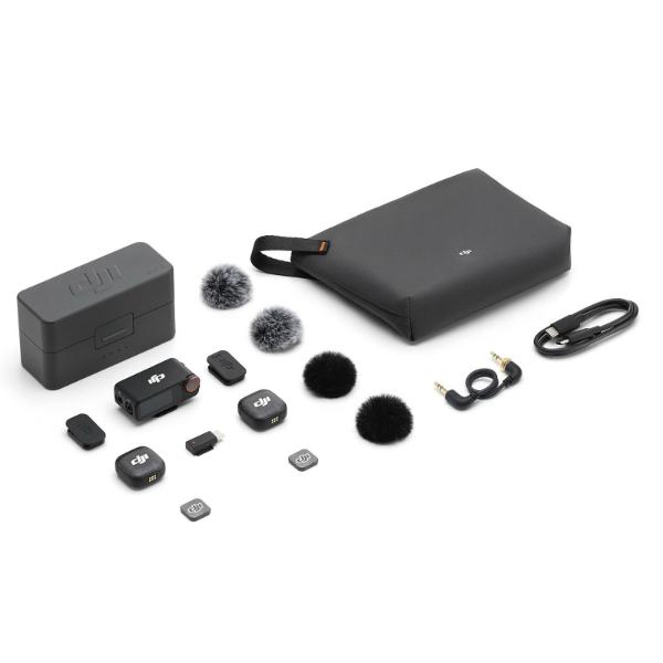 DJI Mic 3 (2 TX + 1 RX + Charging Case) – Micro Sans Fil Professionnel 2 Emetteurs + Écran Tactile