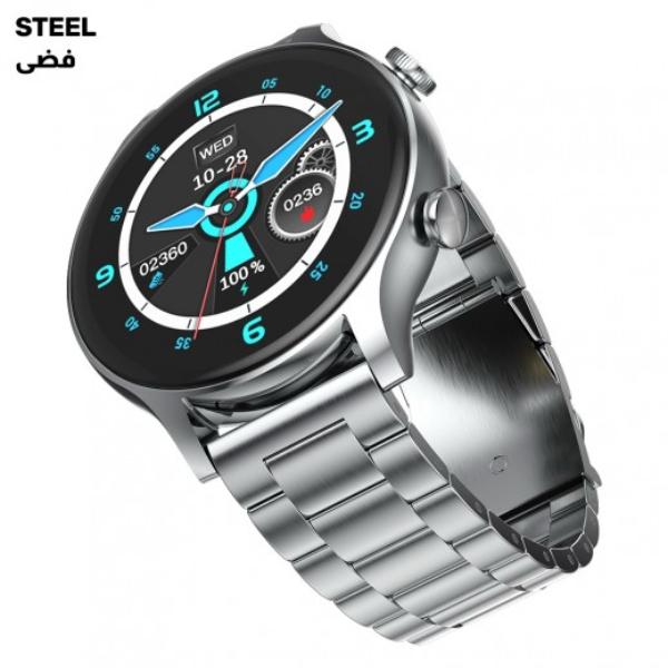 G-Tab GT6 – Montre Connectée Ronde Bracelet Acier Inoxydable – 3 Coloris (Noir / Steel / Gold)