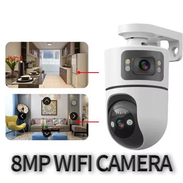 Lampe Caméra WiFi FS380L1 – Double Objectif 8MP PTZ Vision Nocturne Couleur App Mobile 2.4GHz