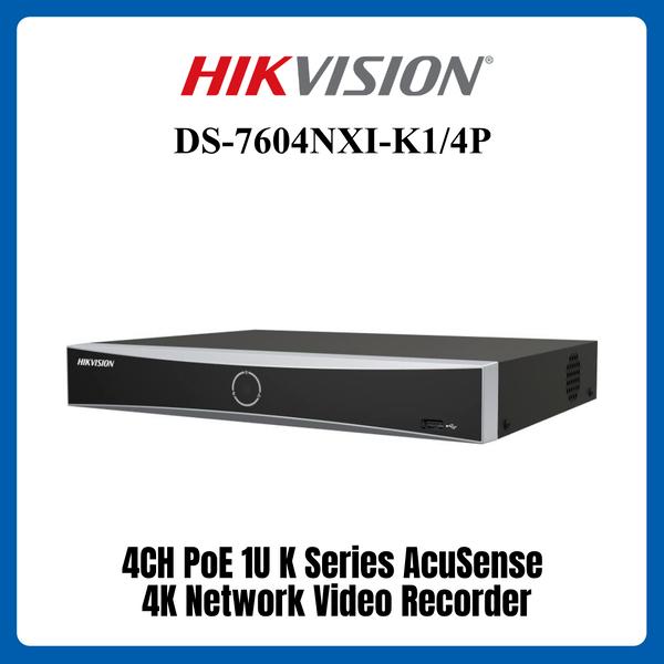 Hikvision DS-7604NXI-K1/4P(E) – NVR 4 Canaux PoE 4K AcuSense H.265+ Enregistreur Réseau IP