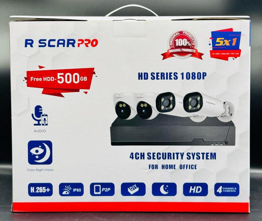 Kit Vidéosurveillance Pro 4 Caméras HD + Disque Dur 500GB (Installation Facile) Protégez ce qui compte le plus, sans vous compliquer la vie