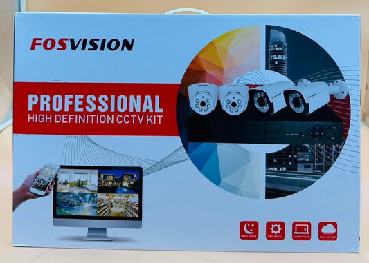 Kit Vidéosurveillance FOSVISION 4 Caméras HD + Disque Dur Inclus