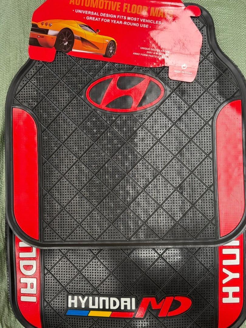 Jeu de Tapis de Sol Auto Hyundai - Design Sport Rouge Premium