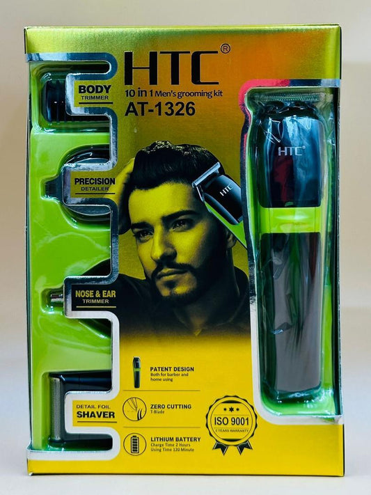 Kit Toilettage Homme HTC 10 en 1 AT-1326 - Tondeuse Multifonction
