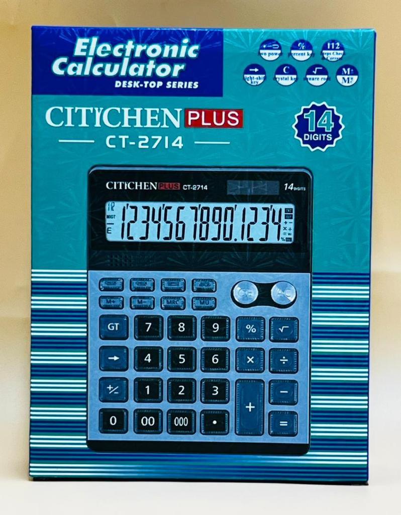 Calculatrice de Bureau Citichen Plus CT-2714 – 14 Chiffres, 112 Steps Check
