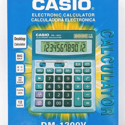 Calculatrice de Bureau Casio DM-1200V – 12 Chiffres, Grand Affichage, Double Alimentation