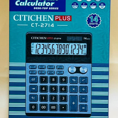 Calculatrice de Bureau Citichen Plus CT-2714 – 14 Chiffres, 112 Steps Check