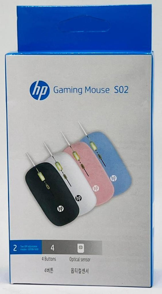 Souris Gaming HP S02 - 4 Boutons Capteur Optique Multi-Couleurs