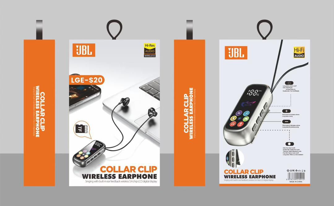 Écouteur Collar Clip JBL LGE-S20 - Wireless Earphone Hi-Res Audio Hi-Fi