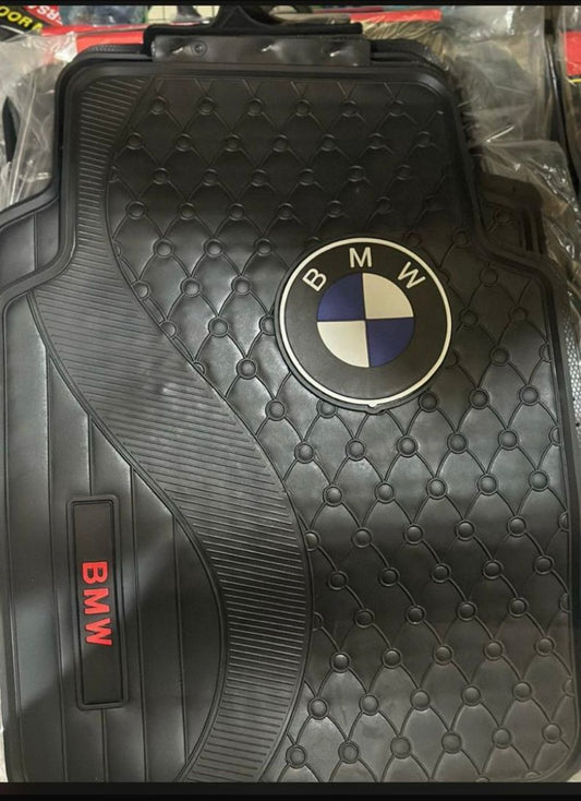 Tapis de Sol BMW Universels – Caoutchouc Premium Matelassé Noir & Logo BMW