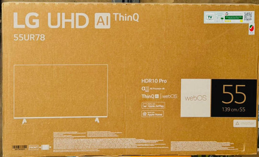 Téléviseur LG 55" UHD 4K AI ThinQ 55UR78 – HDR10 Pro, webOS, Apple AirPlay