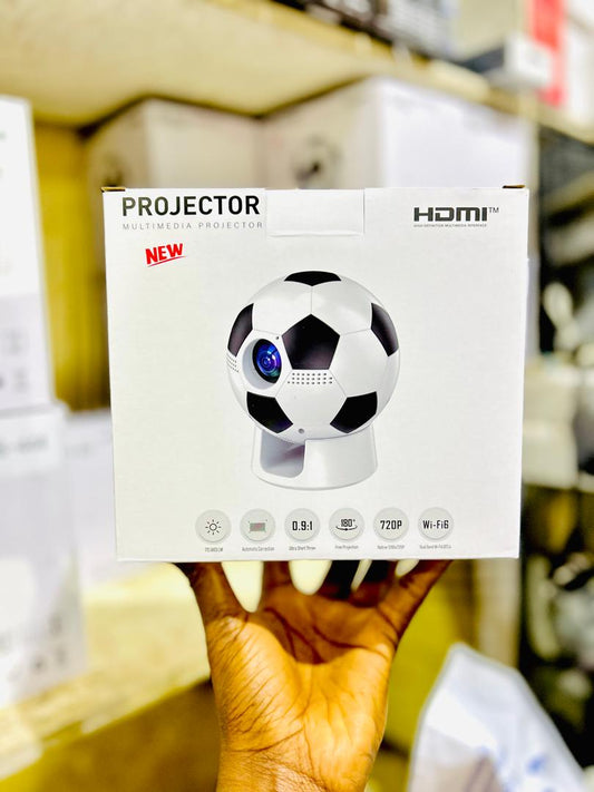 Projecteur Multimédia Design Ballon de Football – 720P, WiFi6, HDMI, 180°