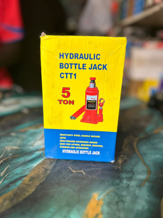 Cric Hydraulique Bouteille CTT1 – 5 Tonnes, Heavy-Duty, Acier Traité