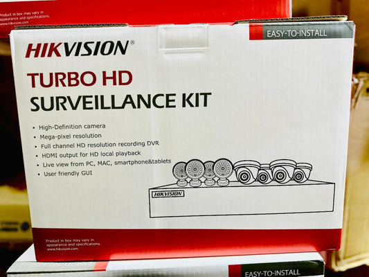 Kit Vidéosurveillance Hikvision Turbo HD 8 Caméras – DVR Full HD, 4 Bullet + 4 Dôme, HDMI