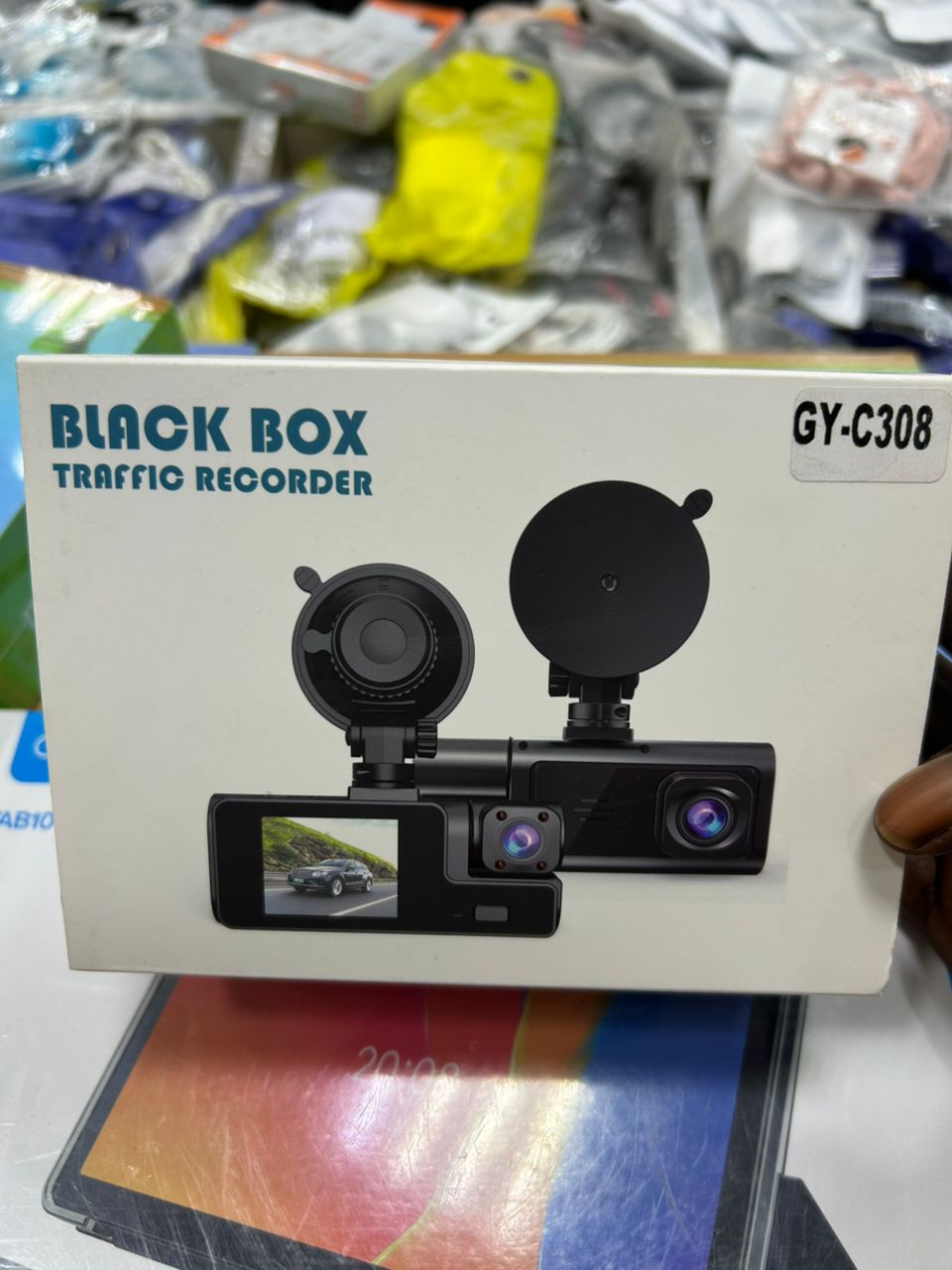 Dashcam Black Box GY-C308 – 3 Caméras Avant + Intérieur + Recul, Enregistreur de Trafic