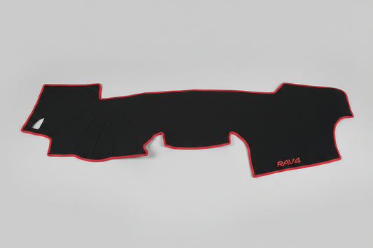 Tapis de Tableau de Bord Toyota RAV4 – 2006 à 2012, Velours Noir, Liseré Rouge, Sur-Mesure, Anti-UV