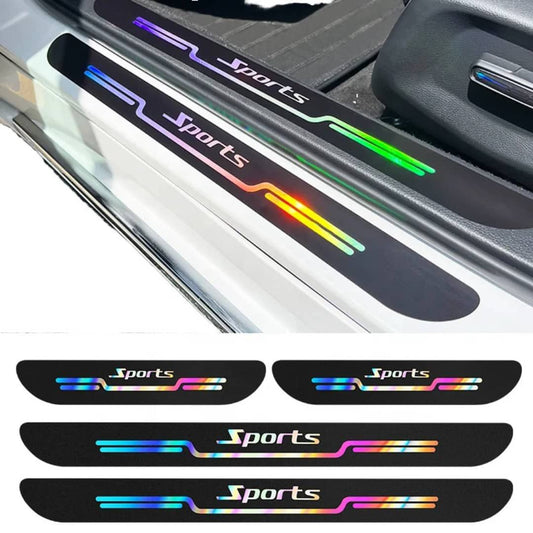 Protège-Seuils de Porte Sports – Effet Holographique Arc-en-Ciel, Set de 4, Logo Sports, Anti-Rayures