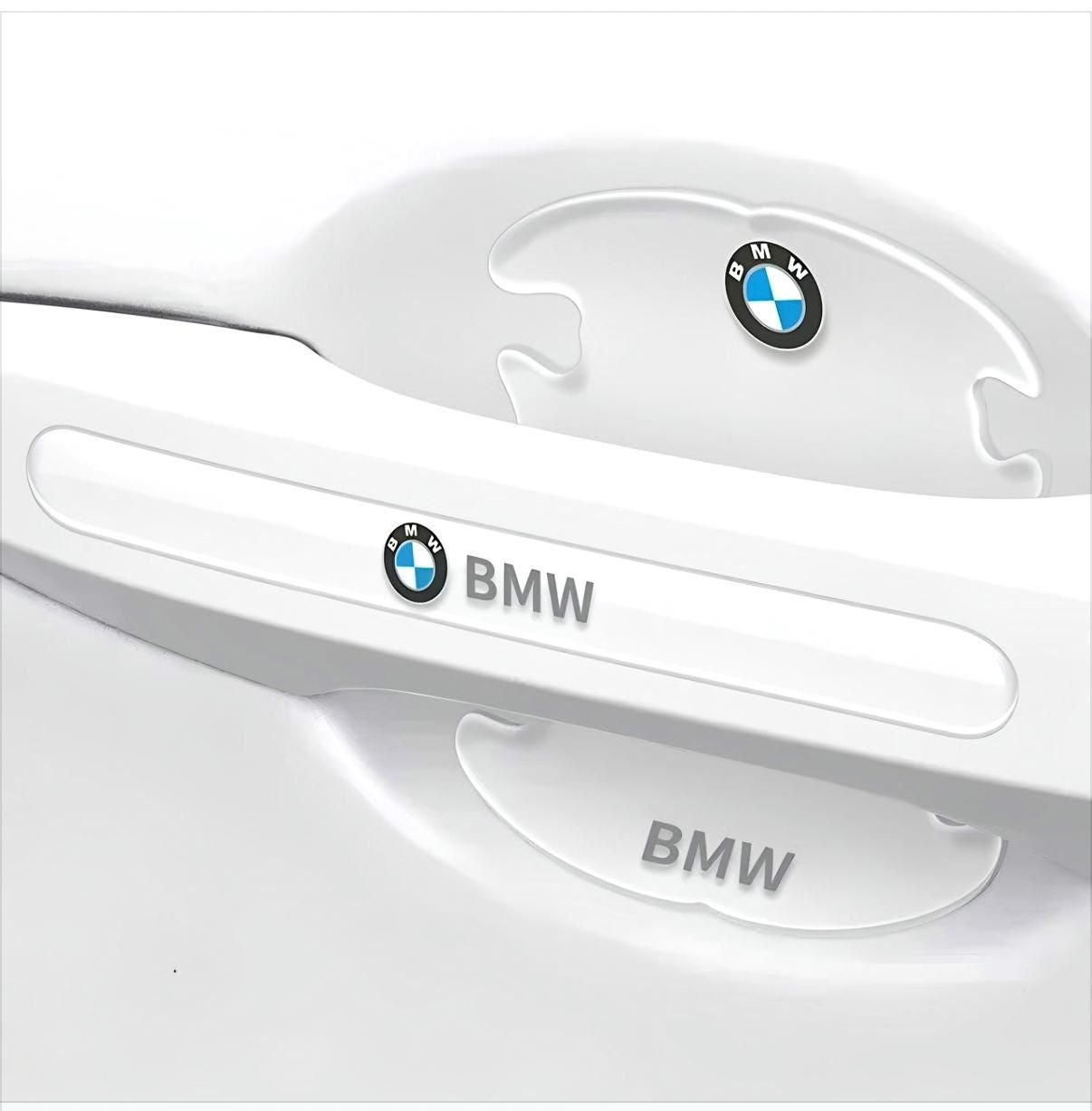 Protection Poignée de Porte BMW – Film Transparent Anti-Rayures, Logo BMW, Set de 4 Pièces