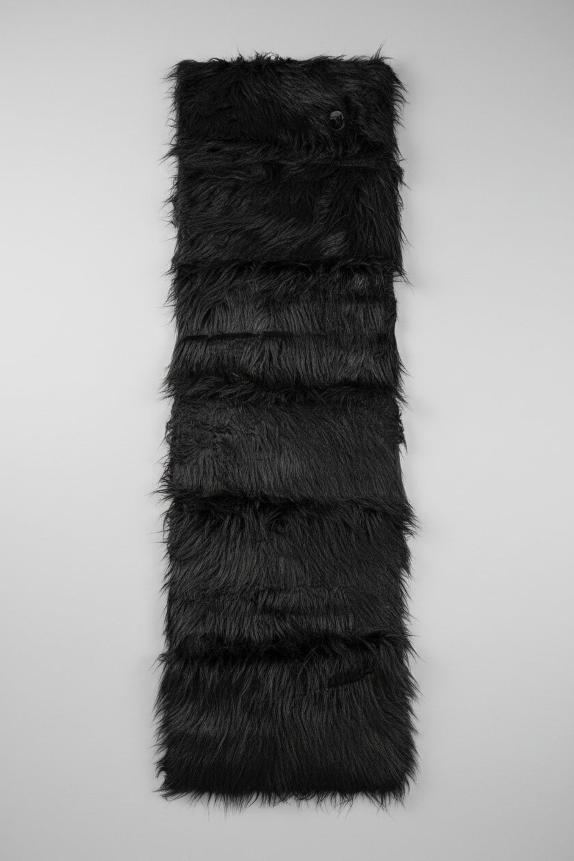 Tapis de Tableau de Bord Fourrure Noire Longue – Style Shaggy, Universel Toutes Voitures, Anti-Dérapant