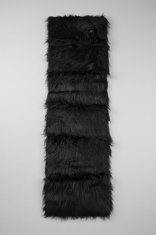Tapis de Tableau de Bord Fourrure Noire Longue – Style Shaggy, Universel Toutes Voitures, Anti-Dérapant