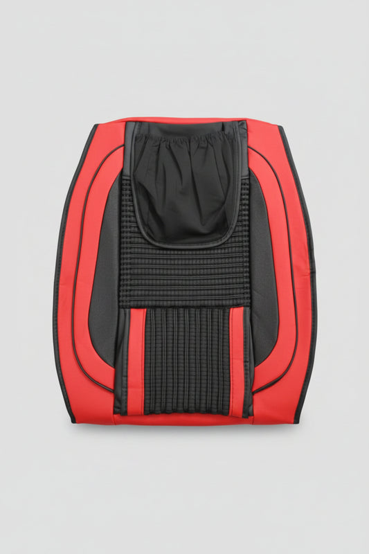 Housse de Siège Auto Bicolore Noir & Rouge – Insert Bambou Ventilé, Poche Rangement Dos, Universel