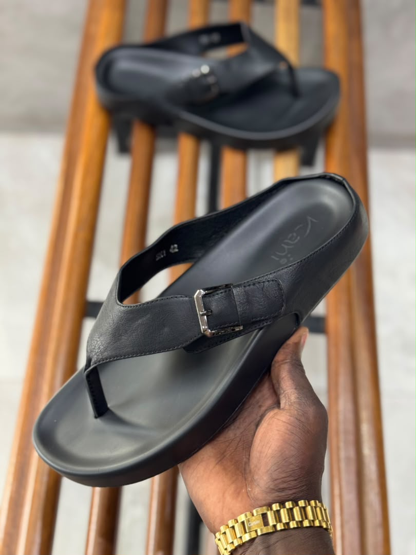 Sandales Kami – Tong Cuir Premium, Boucle Métal Argenté, Semelle Ergonomique – 4 Coloris