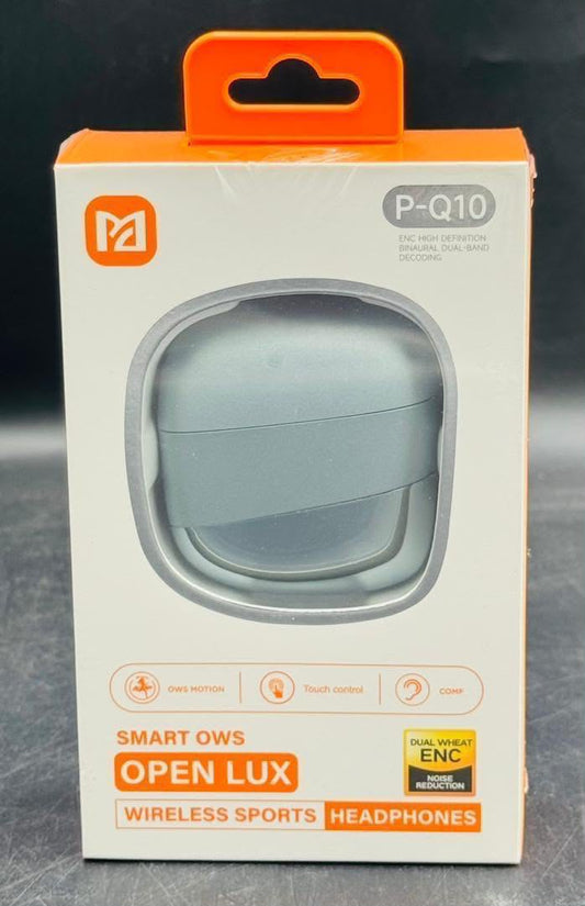 P-Q10 Smart OWS Open Lux casque sport sans fil – boîtier gris/bleu arrondi premium