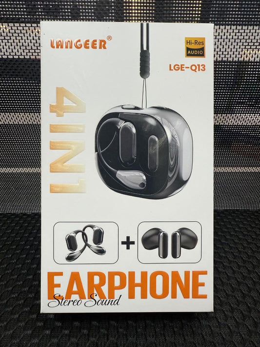 LANGEER LGE-Q13 4-IN-1 Hi-Res Audio – boîtier transparent avec écouteurs open-ear et TWS intra-auriculaires