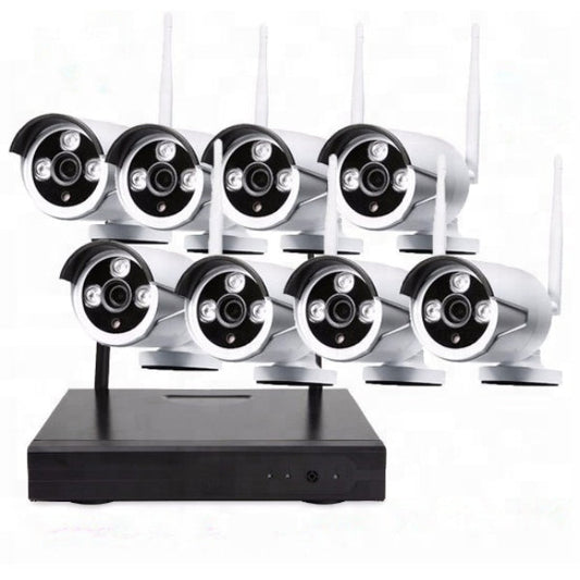 Caméra bullet WiFi blanche avec antenne - vue profil