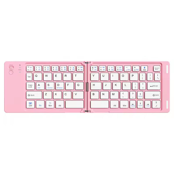 Clavier Bluetooth pliable noir graphite - vue ouverte sur bureau avec smartphone