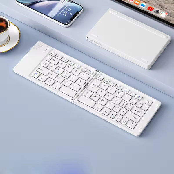 Clavier Bluetooth pliable rose - vue de face fermé
