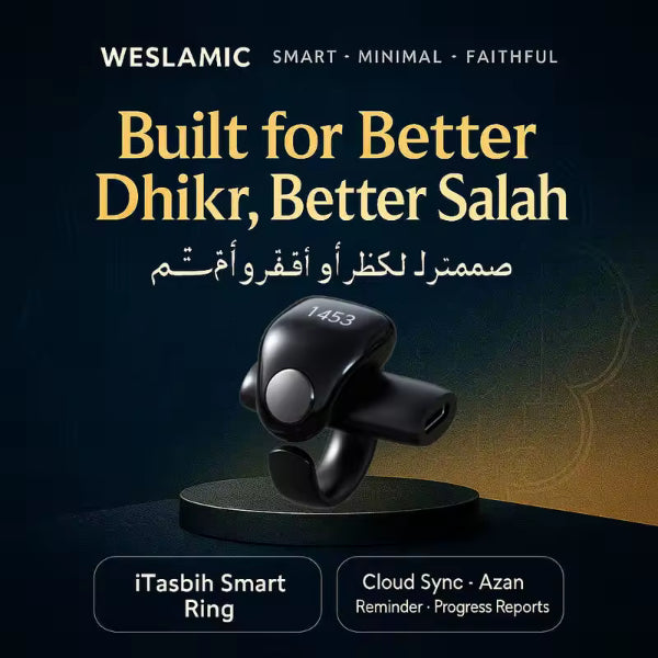 WESLAMIC iTasbih Faith+ contenu boite packaging wireless charger 5 tailles cable instructions