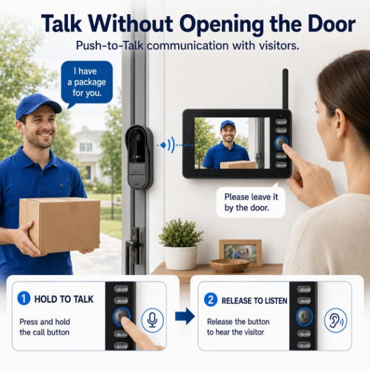 Visiophone Sans Fil 4.3" – Caméra 170° Étanche + Vision Nocturne