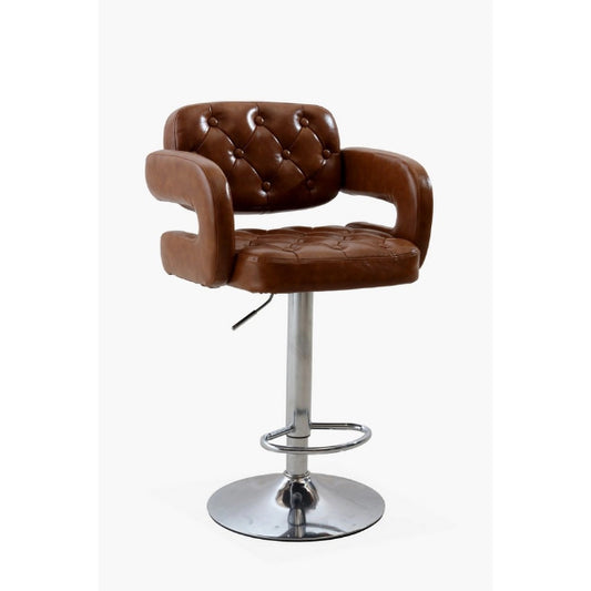 Tabouret de Bar Réglable CC-85 – Cuir PU Capitonné + Base Chromée